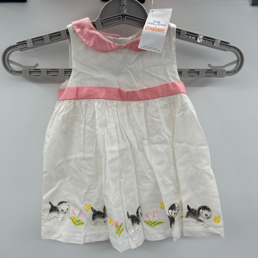 Gymboree Little Golden Books Three Little Kittens Dress Pink White 6-12M NWT New